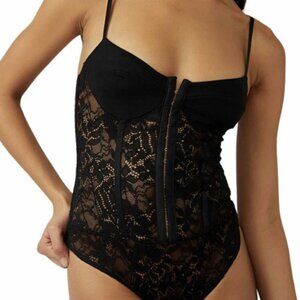 Free People Lace Night Rhythm Bodysuit - Size M